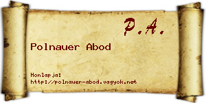 Polnauer Abod névjegykártya